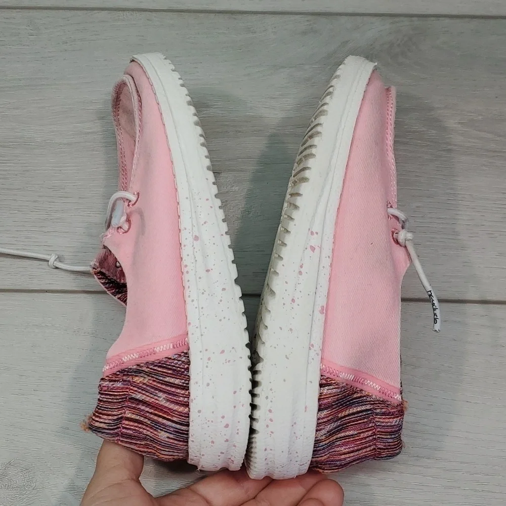 Hey Dude Kids Wendy Youth  pink multi Loafer Slip on shoes sz K12